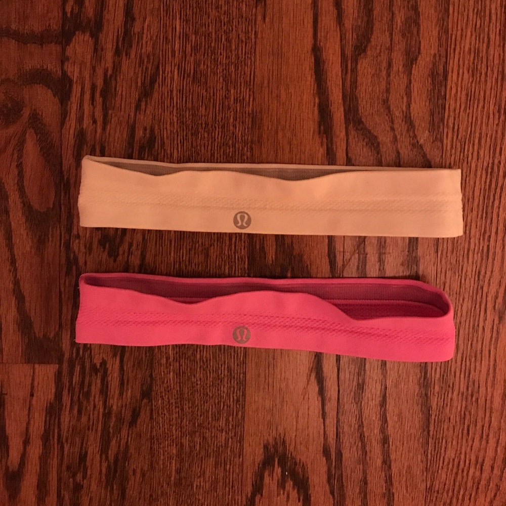 white and pink headband