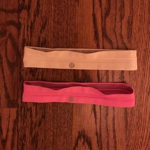 white and pink headband