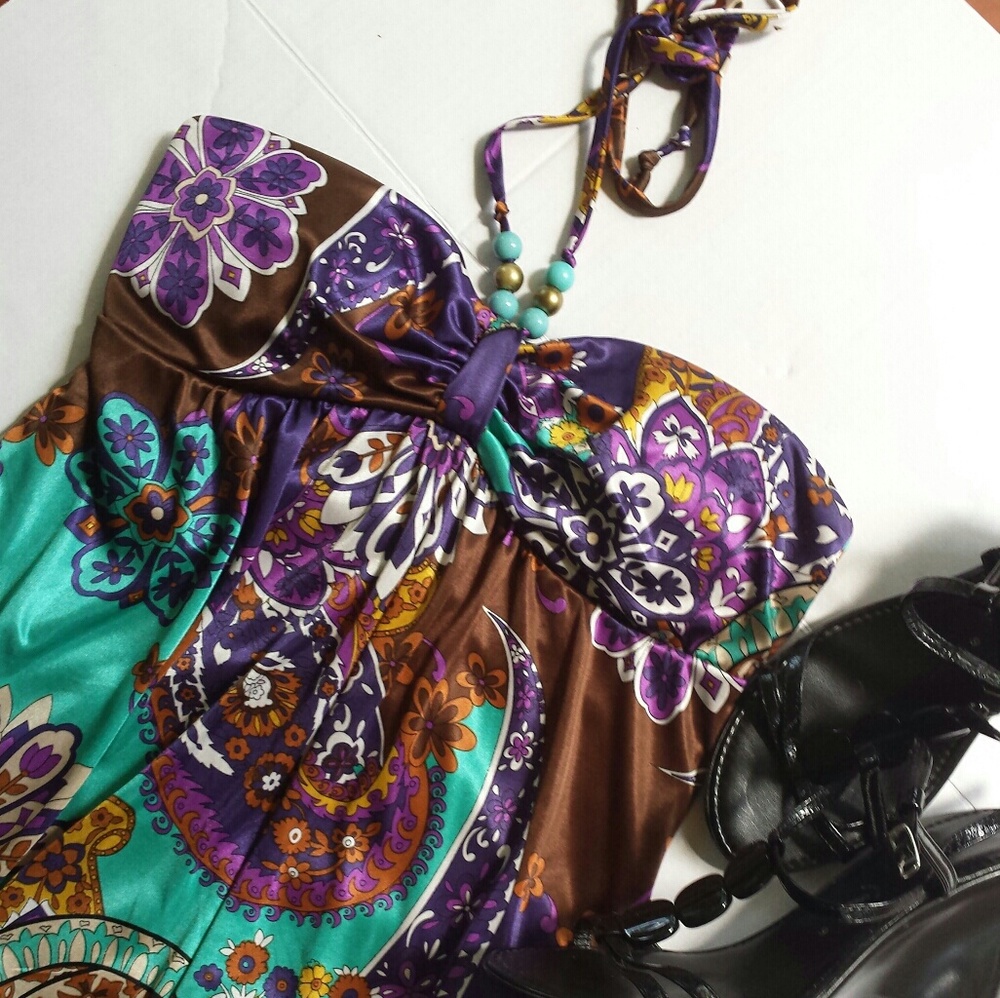 Halter beaded string Dress