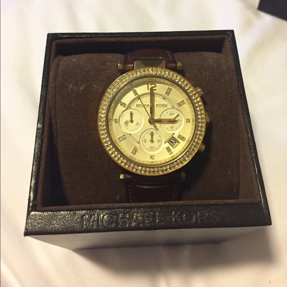 Michael kors Leather Parker chronograph watch