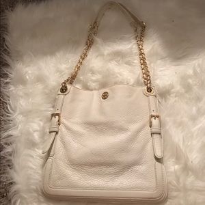Tory Burch White and Gold Bag with Dust Bag