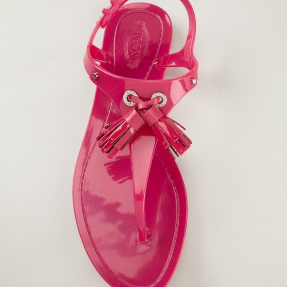 Tod's Pink Flat Sandal with tassels