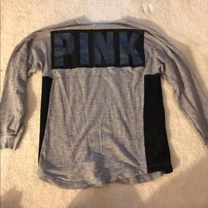Grey and black crew neck sweatshirt