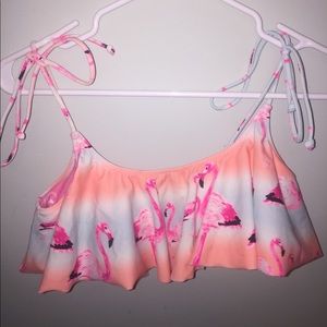 PINK flamingo swim top