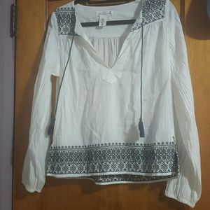 Embroidered peasant top