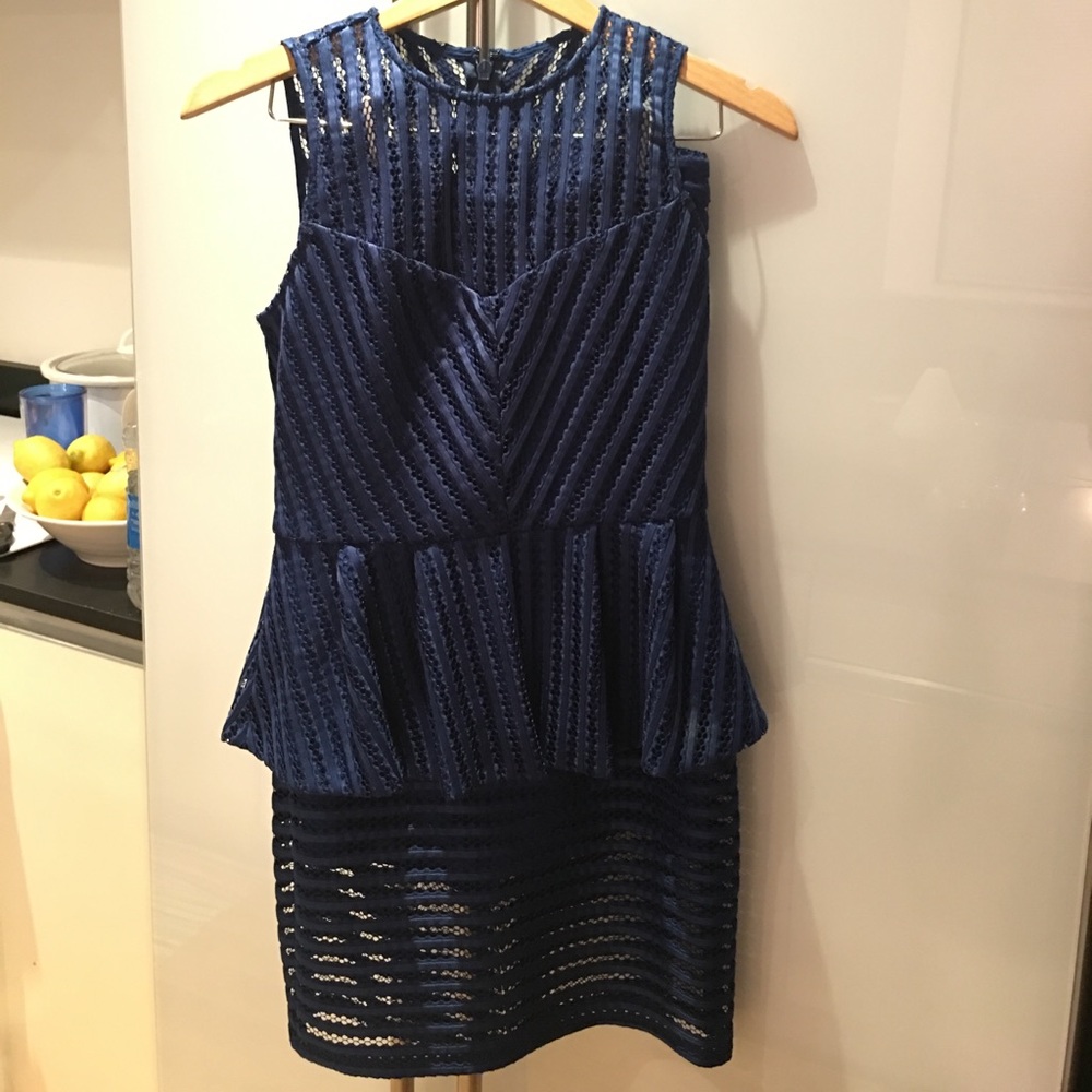NWOT Dark Marine Blue NY and Co.  top/skirt set.