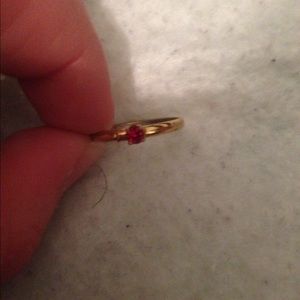 Red gem pinky ring