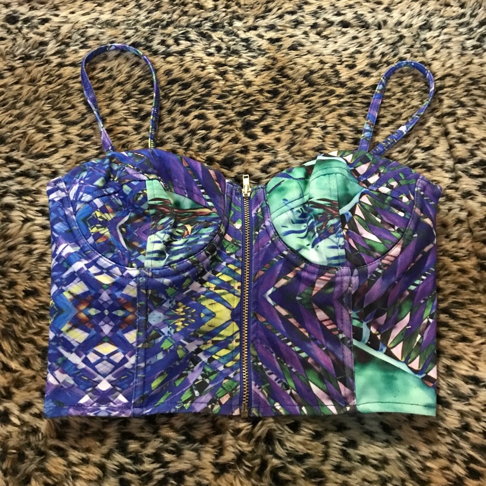 Multicolored Bustier Top