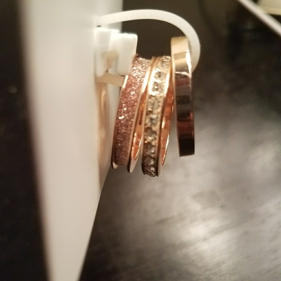 Charming Charlie Jewelry - Sale! Charming Charlie Size 7 Rose Gold Ring Trio