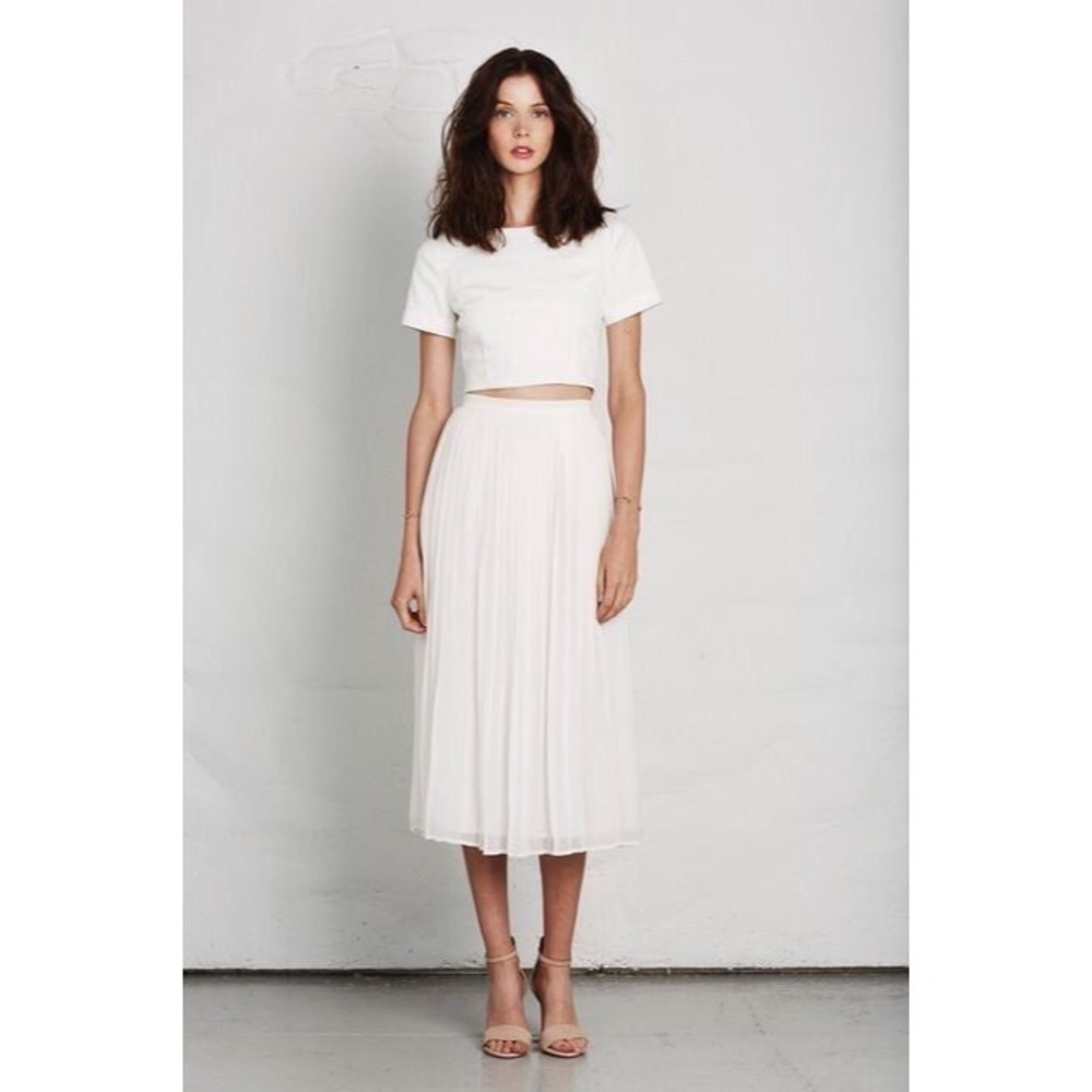 Talbots White Midi Skirt