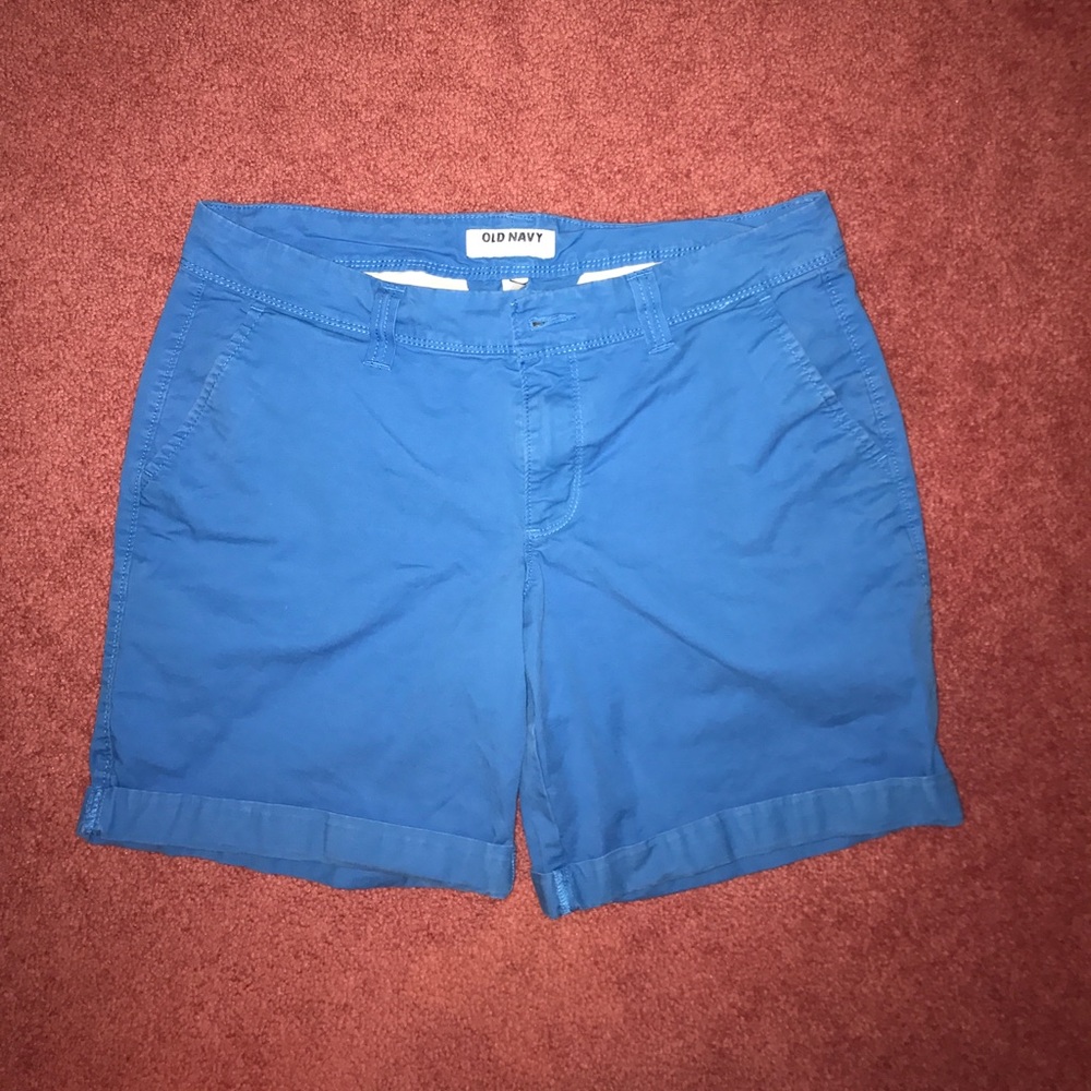 Cobalt blue Navy Blue Roll up Bermuda shorts