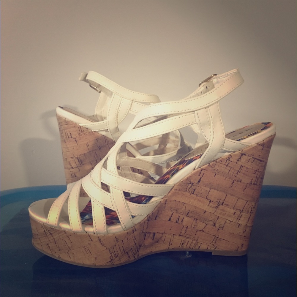 White Madden Girl Wedges