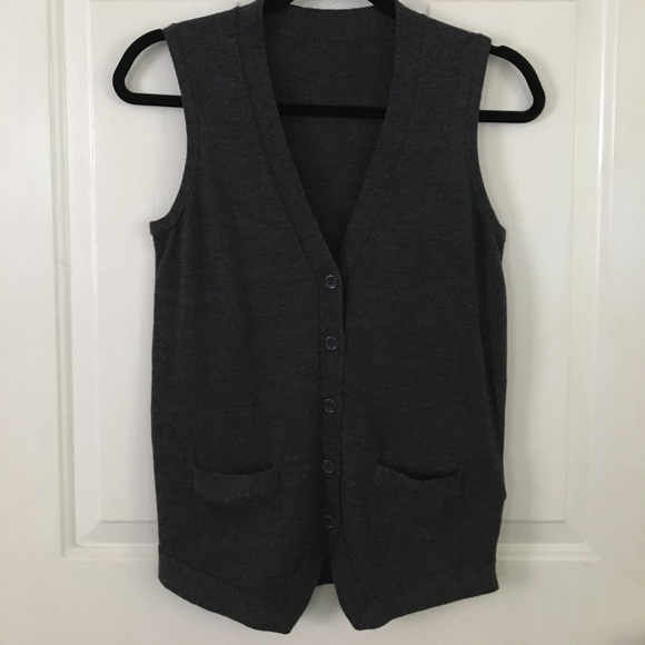 NWOT J. Crew merino wool vest charcoal Small - Picture 2 of 5