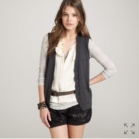 NWOT J. Crew merino wool vest charcoal Small - Picture 5 of 5