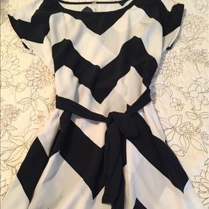 Navy Chevron Dress