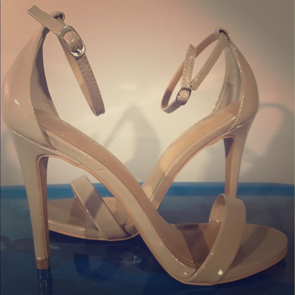 Nude Ankle Strap Heels
