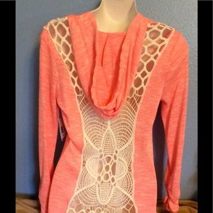 NWT No Boundaries Crotchet Back Hoodie Juniors Top
