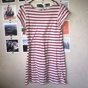 Red & White Striped T-Shirt Dress