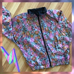 Reversible Metallic Floral Bomber Jacket