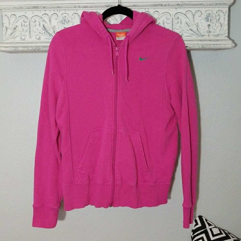 NIKE PINK ZIP UP SWEATER