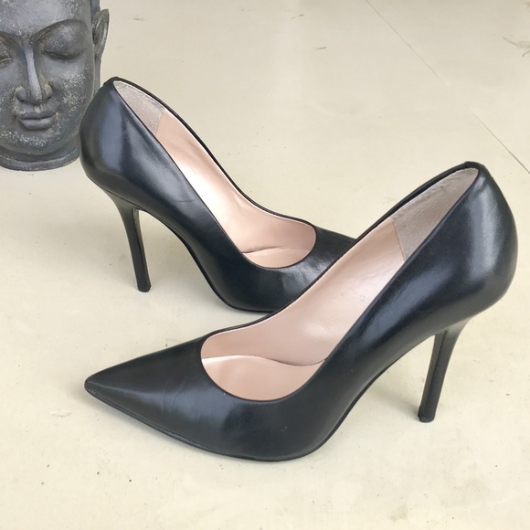Guess Shoes Guess Black Leather Pumps Sz 758 Heels