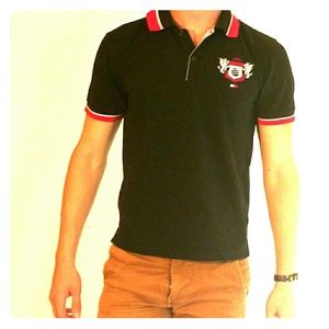 Tommy Hilfiger black and red polo