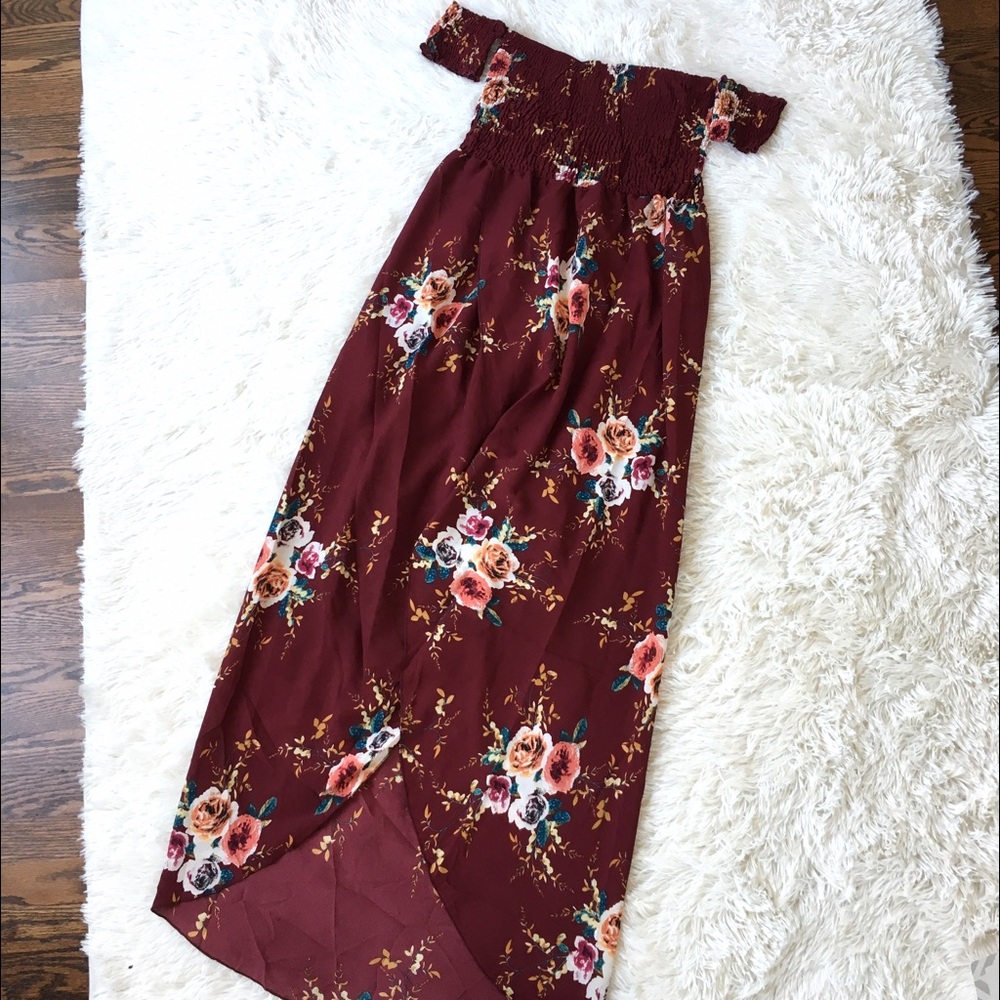 ❗️New! "Melody" Floral Burgundy Maxi Dress 🌸 - Picture 5 of 8