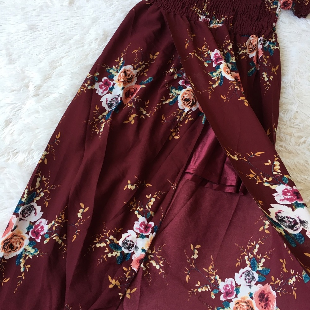 ❗️New! "Melody" Floral Burgundy Maxi Dress 🌸 - Picture 6 of 8