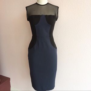 LRK body con bustier dress black blue  size 4