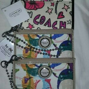 Rare Brand New Coach ID Key Card Holder Wristlet