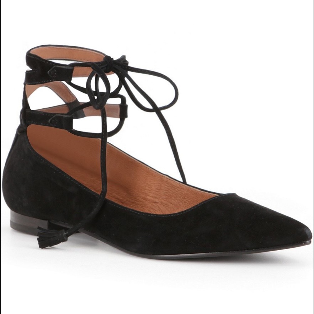 Frye Sienna Suede Lace Up Ghillie Flat