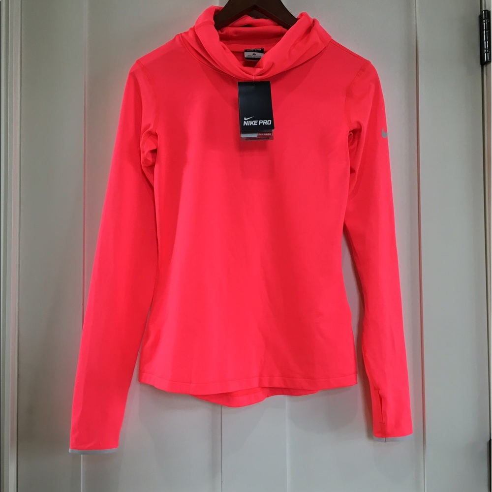 Nike Dri Fit Hyperwarm Top Pink Long Sleeve - Picture 2 of 3