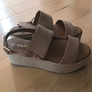 Nude Flatform Sandals