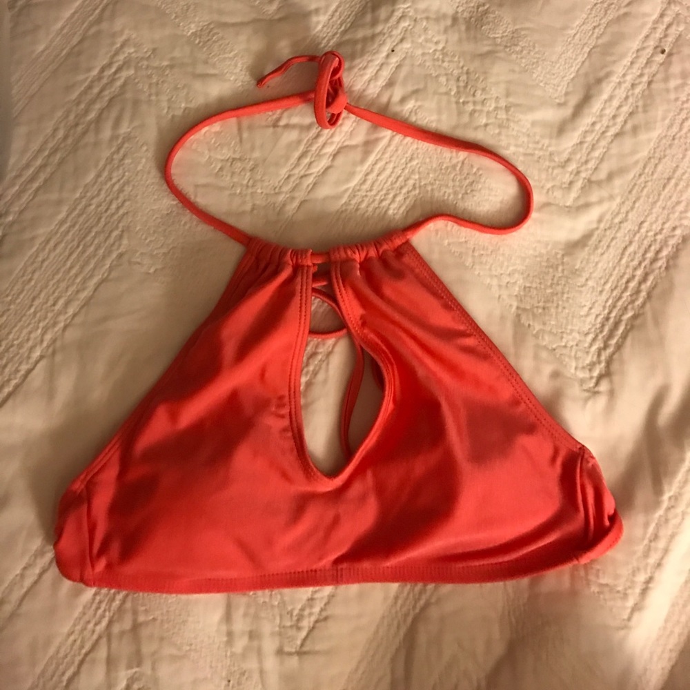 Orange halter swimsuit top