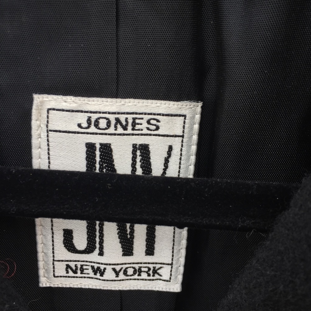VTG 90s JONES OF NEW YORK BLK WOOL COAT SZ S - Picture 4 of 4