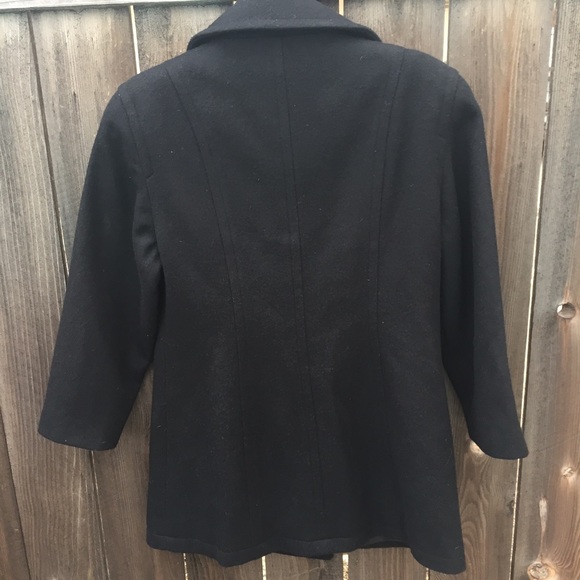 VTG 90s JONES OF NEW YORK BLK WOOL COAT SZ S - Picture 2 of 4