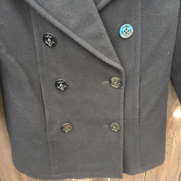 VTG 90s JONES OF NEW YORK BLK WOOL COAT SZ S - Picture 3 of 4