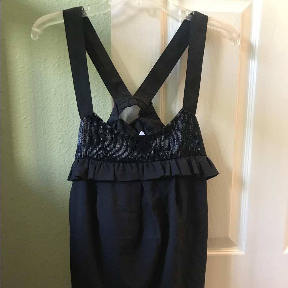 NWT Vera Wang Black Beaded Dressy Top Size 4