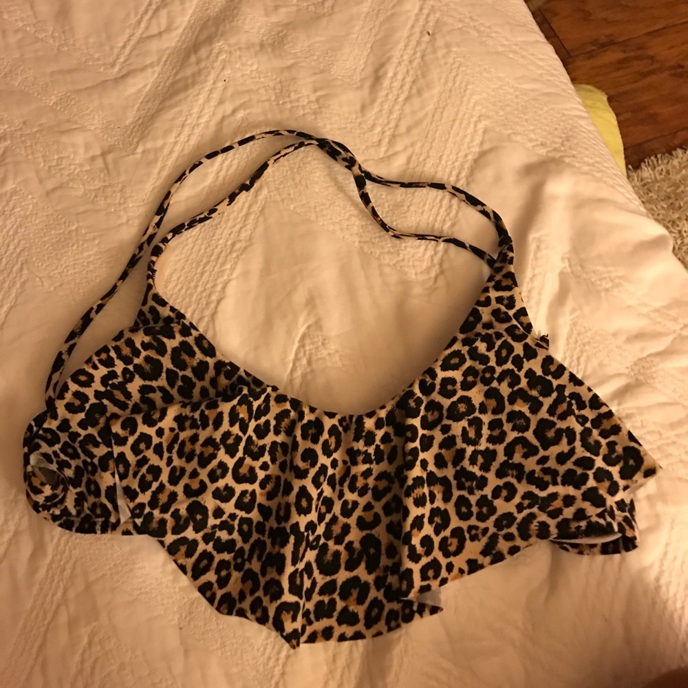 Cheetah print swimsuit top