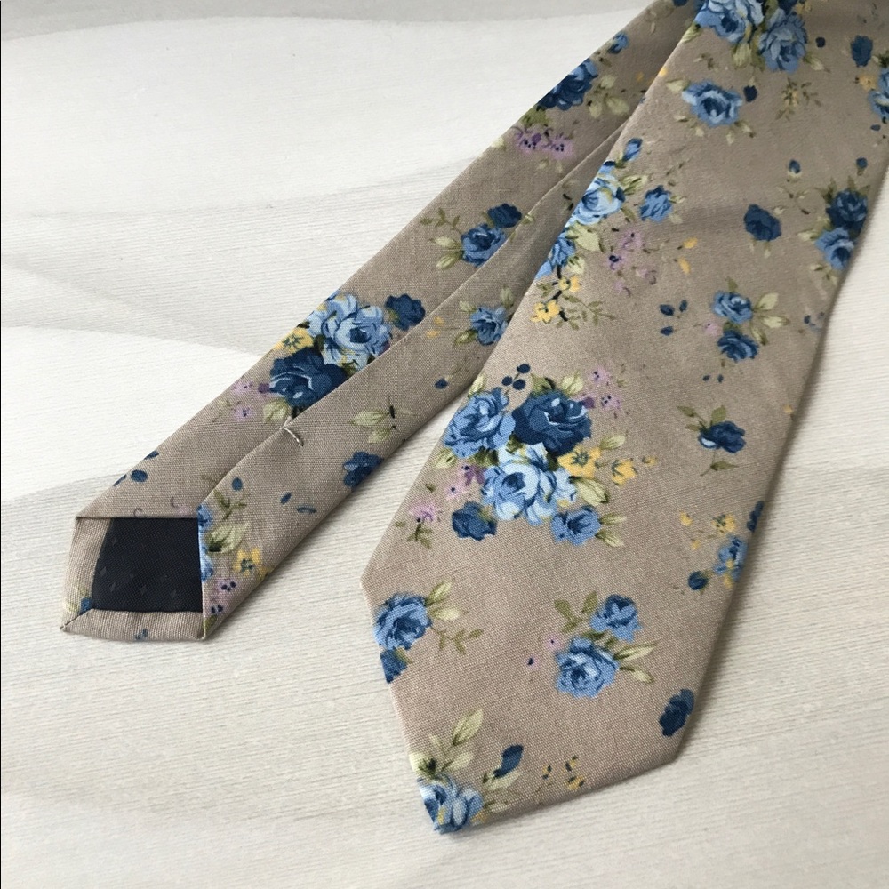 Men's Floral Skinny Tie