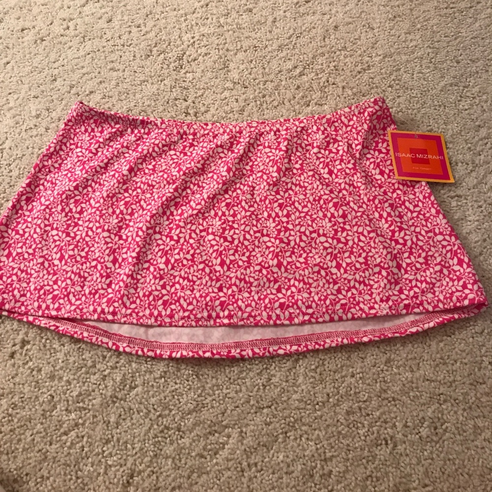 Cute Pink Floral Swim Skirt