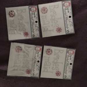 4 bridesmaid bling iron on's