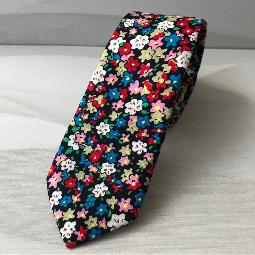 Men's Floral Skinny Tie