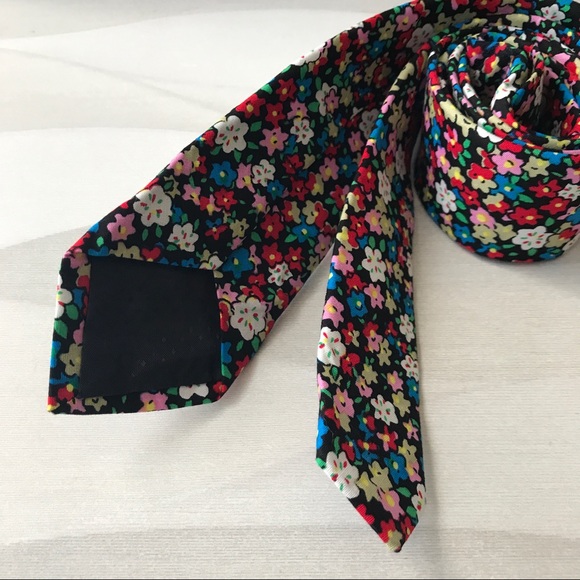 Men's Floral Skinny Tie - Picture 2 of 3