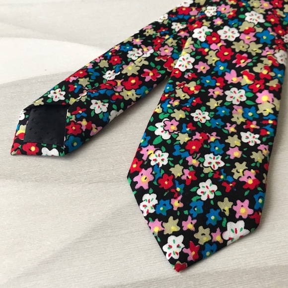 Men's Floral Skinny Tie - Picture 3 of 3