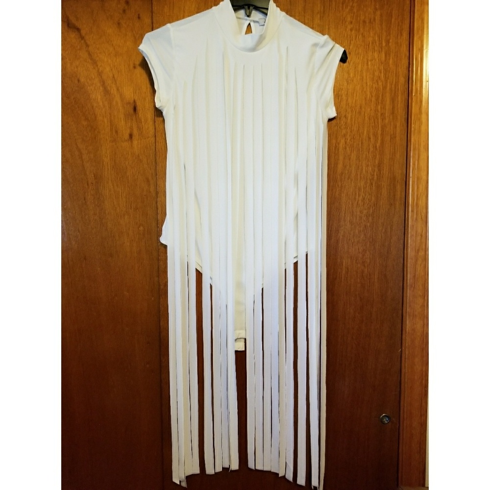 Ivory fringe body suit