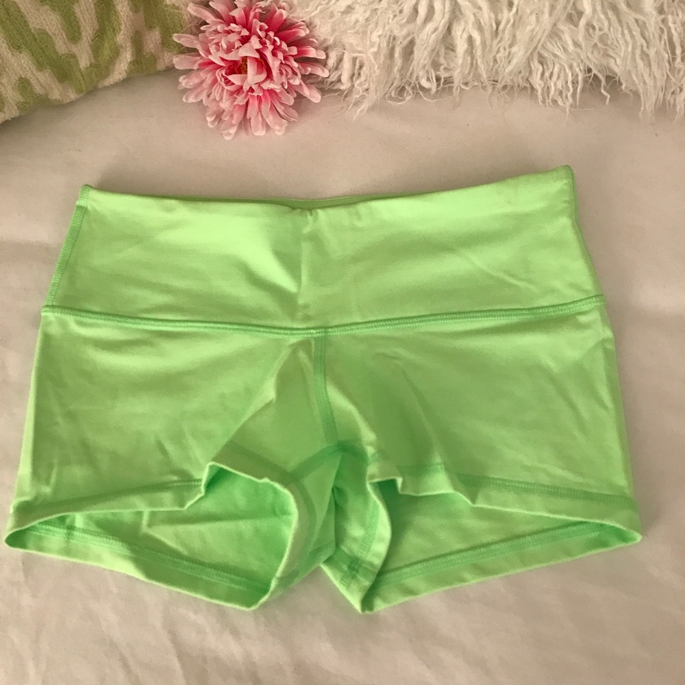 Lululemon lime green yoga shorts