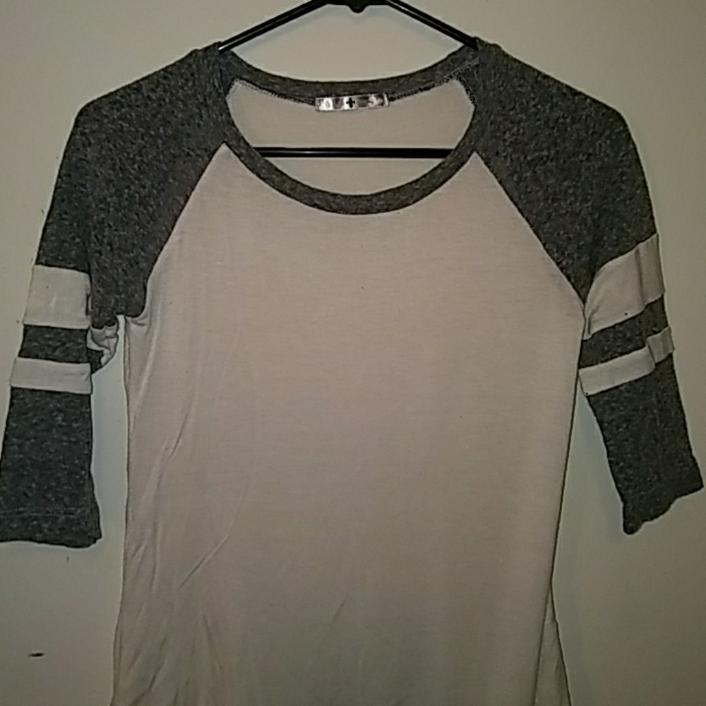 White & gray quarter sleeve