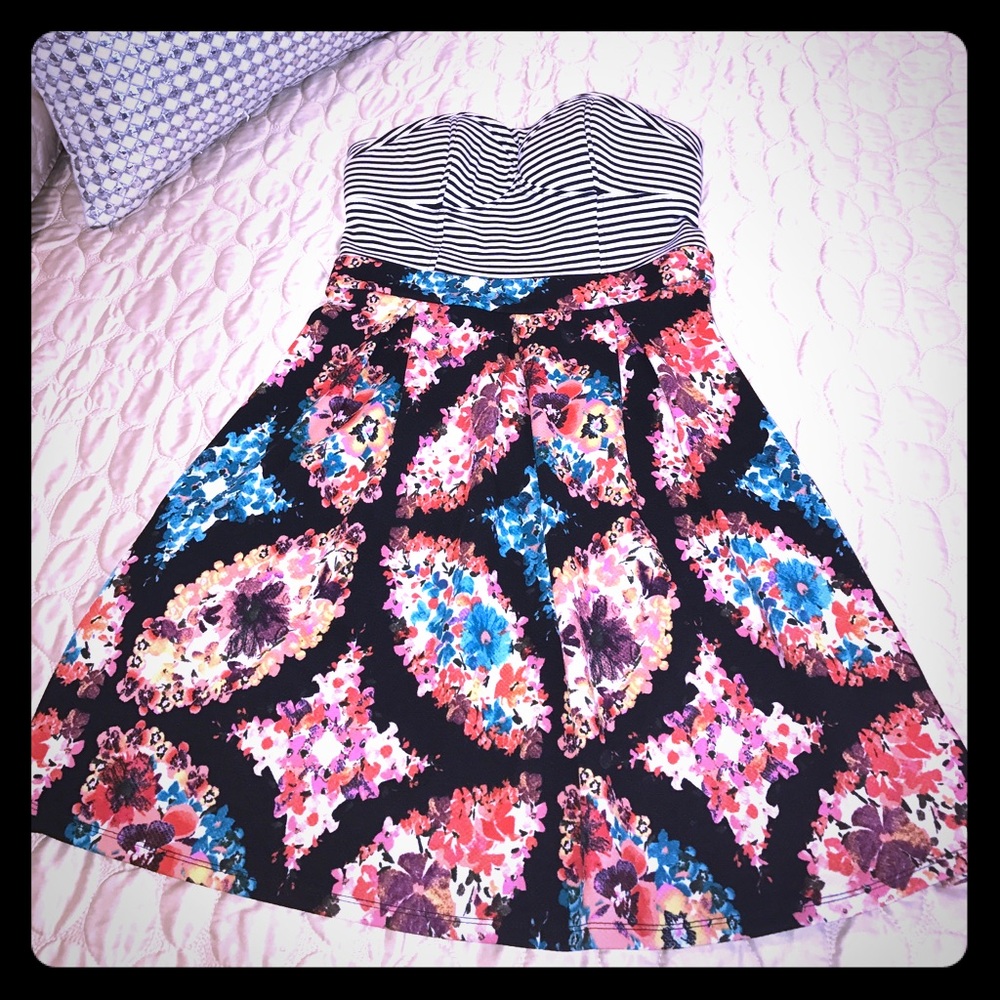 Striped and floral dress