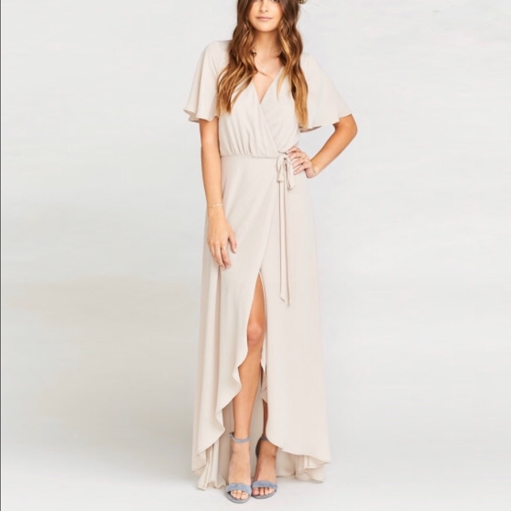 Sophia Wrap Dress in Show Me the Ring Crisp